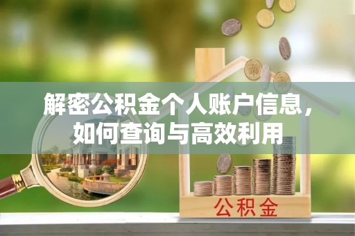 黄州解密公积金个人账户信息，如何查询与高效利用