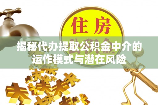 黄州揭秘代办提取公积金中介的运作模式与潜在风险