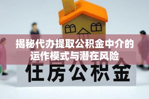 黄州揭秘代办提取公积金中介的运作模式与潜在风险