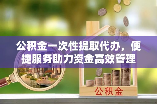 黄州公积金一次性提取代办，便捷服务助力资金高效管理